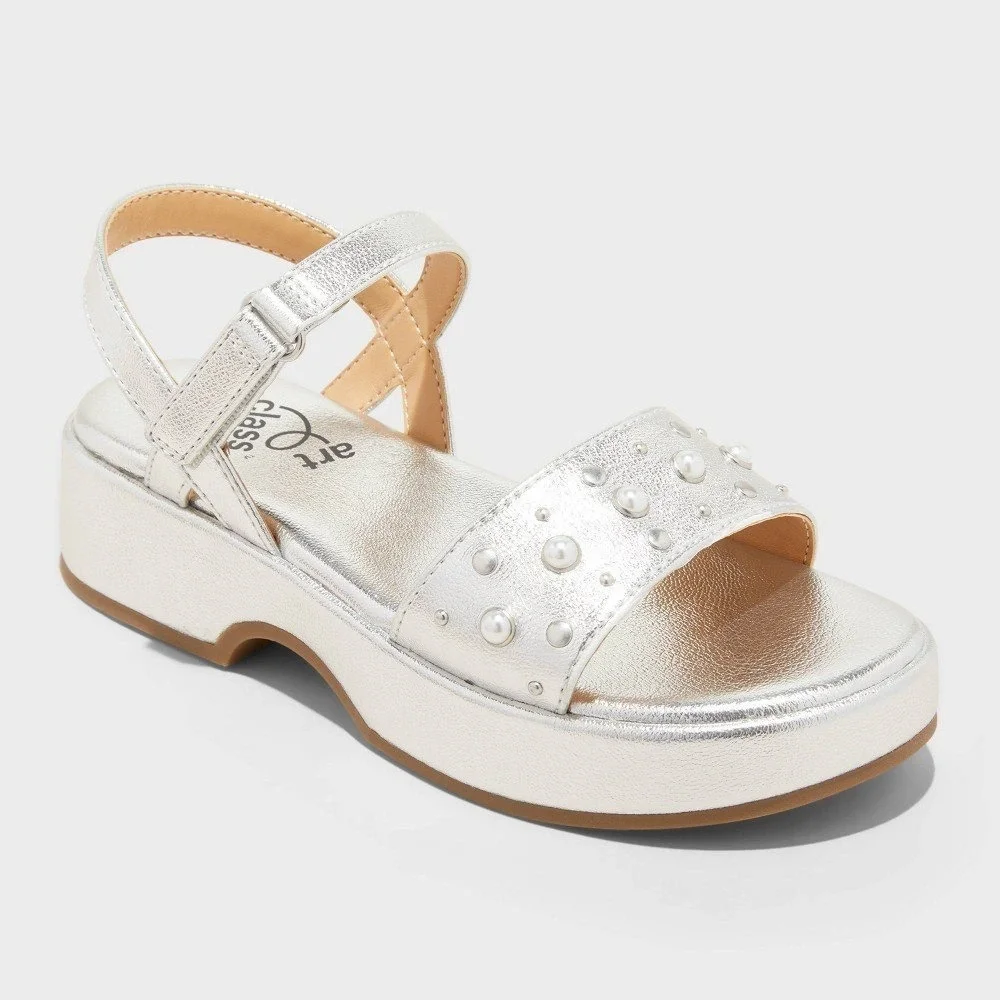 Girls Platform Sandals by Art‎ Class Liana Silver Size 4 New With Tags